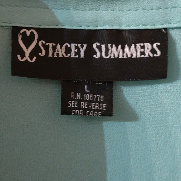 Stacey Summers Blue Size Large Sleeveless Collared Button Up Shirt Blouse Top - Picture 4 of 7